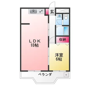 河野第4マンション【1階】の間取り