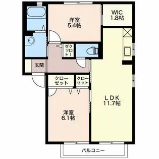 グランシードあづみ【1階】の間取り