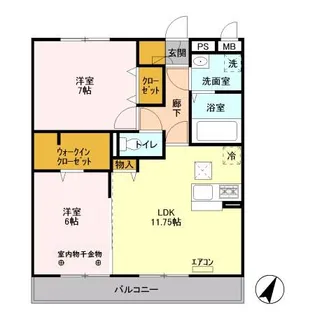 ピュアロータスII【1階】の間取り