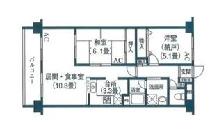 ヴェルドミール玉川【2階】の間取り