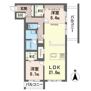 BETON AJURE せせらぎ【2階】の間取り