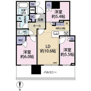 パークタワー晴海【27階】の間取り
