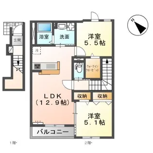 (仮称)市原市五井西新築アパート【2階】の間取り