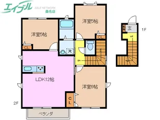 ラウンドヒルI【2階】の間取り