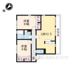 ドリームスクエアF棟【1階】の間取り