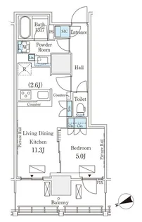 ロイヤルパークス品川【9階】の間取り