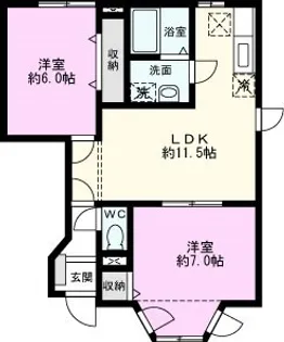 ソレアードA【1階】の間取り