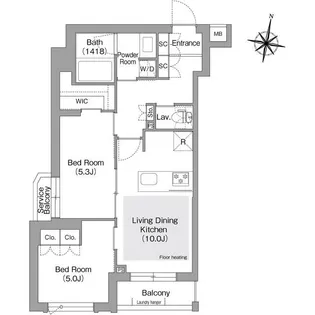 コンフォリア・リヴ東中野【1階】の間取り