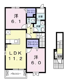 ヴィラ・ドナーチェII【2階】の間取り