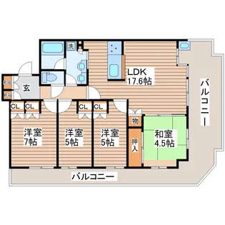 ロジュマン旭ヶ丘【1階】の間取り