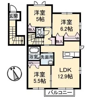 リズィエール地御前 B【2階】の間取り