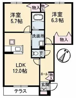 アルトーレ カーサ B棟【1階】の間取り
