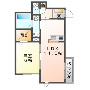 フェリオ白鳥【1階】の間取り