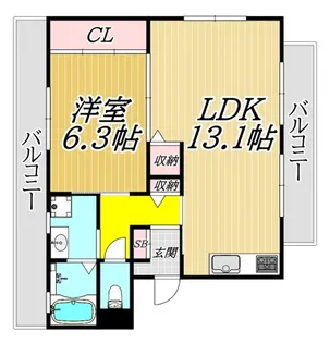 メゾンドシャルム【3階】の間取り