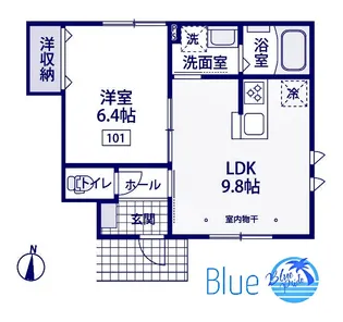 ラベイユI【1階】の間取り