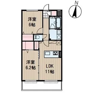 ウッドコート御南【1階】の間取り