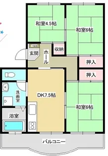 ローレルハイツ北神戸3号棟【3階】の間取り