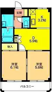 リバーサイドパピヨン【2階】の間取り