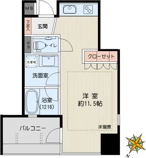 リビオレゾン本郷【9階】の間取り