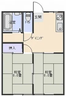 コーポ紫塚F棟【2階】の間取り