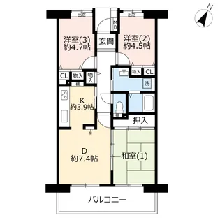 URコンフォールさがみ南【3階】の間取り