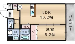 フェリーチェ難波【6階】の間取り