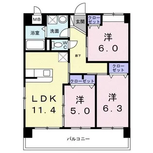 セレノ・カーサ 塩屋【3階】の間取り