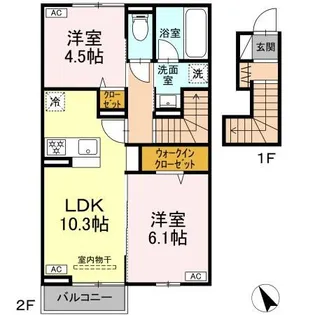 リエート ドミール【2階】の間取り