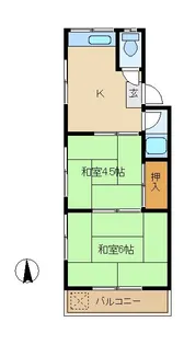 野島コーポ【3階】の間取り