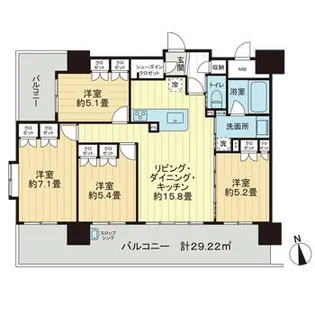 エンブルネクスト今泉【8階】の間取り