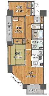 エクレール関内大通り公園【5階】の間取り