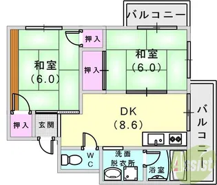 上田マンション池ノ谷【2階】の間取り