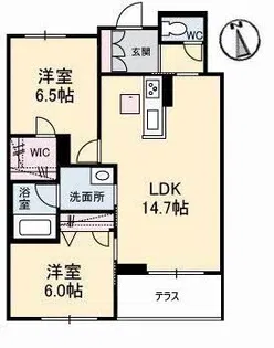 ベル・クレール【1階】の間取り