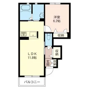 サリュートII【1階】の間取り