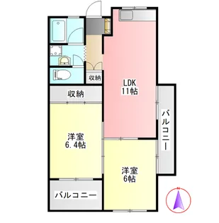 ルビナス北方【2階】の間取り