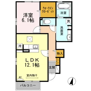メゾンアンソレイエ B101【1階】の間取り