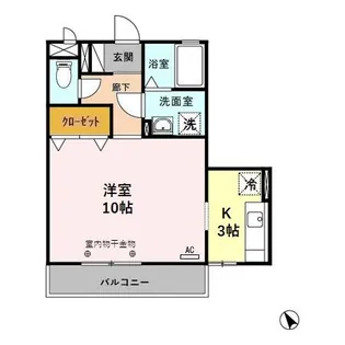 パークサイド鞍月【2階】の間取り