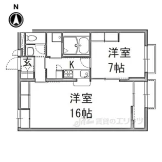 レオパレス城之内2【1階】の間取り