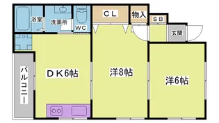 川上マンション【1階】の間取り