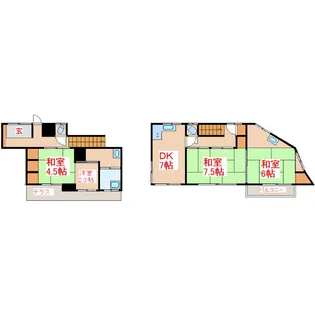 下竜尾町アパート【1階】の間取り