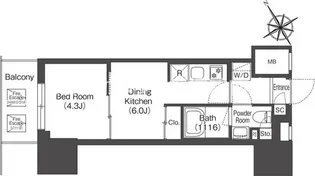 コンフォリア・リヴ板橋【8階】の間取り