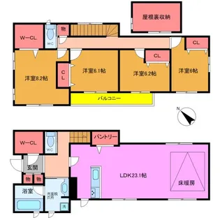 千葉県船橋市海神4【一戸建】の間取り