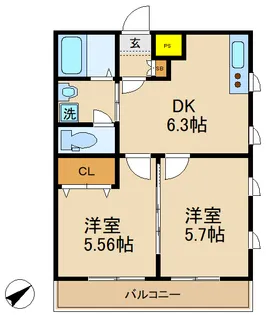 ダイヤモンドクレスト南柏【3階】の間取り