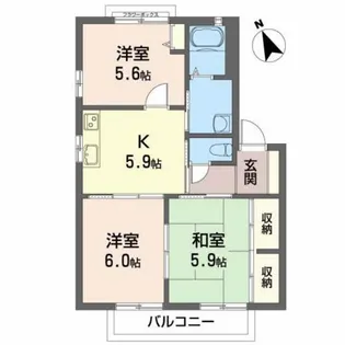 福島県郡山市安積2【アパート】の間取り