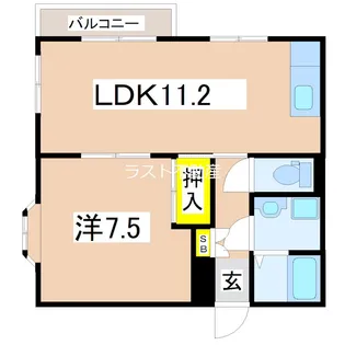 パストラーレ隈之城【2階】の間取り