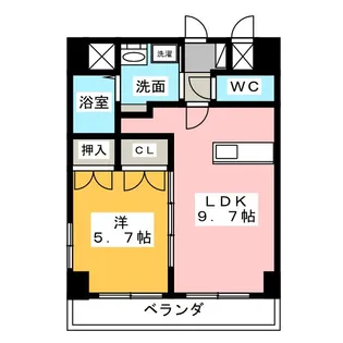 ロイヤルタワーII【4階】の間取り