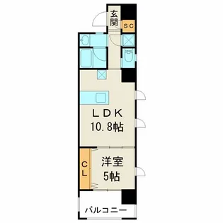 ウィングシャトー泉崎エテルノ【3階】の間取り