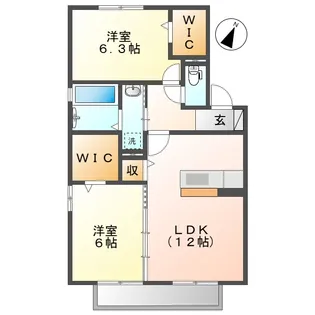 クオーレA【1階】の間取り