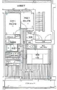 ローレルスクエア登美ヶ丘第I期【2階】の間取り