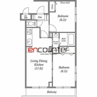 JM高輪レジデンス【4階】の間取り